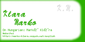 klara marko business card